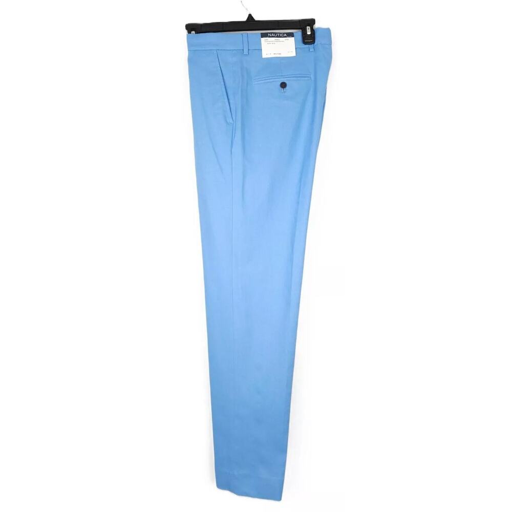 Nautica Mens Modern Fit 2 Piece Suit 36R 30x32 Light Blue Stretch Linen Cotton - Picture 9 of 10